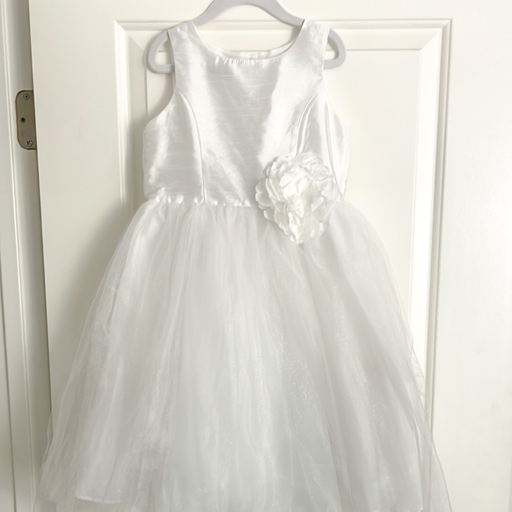 Pippa & Julie White Dress with Floral Detail